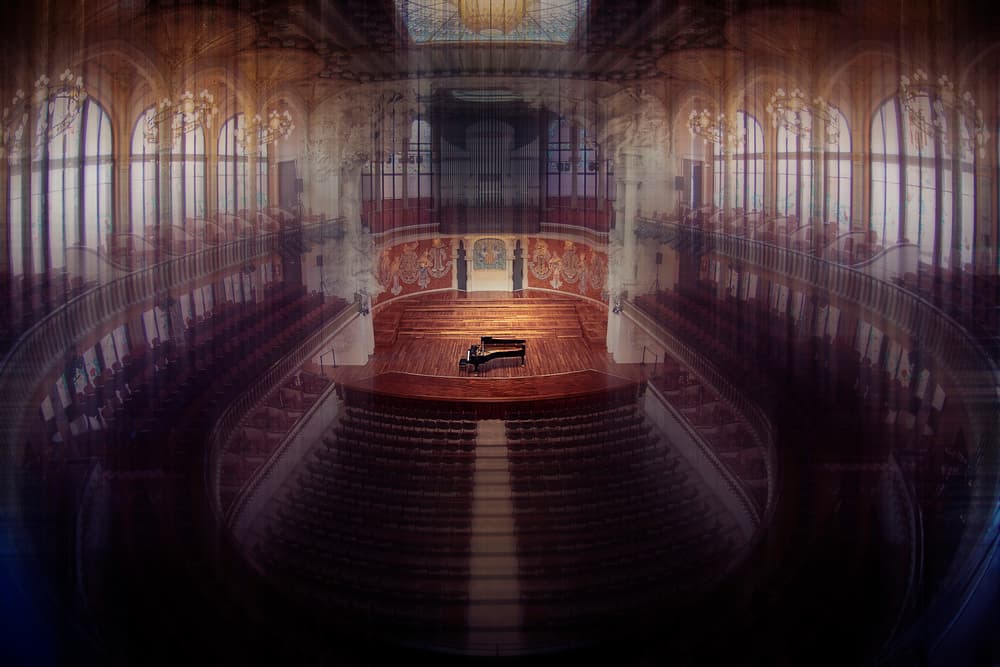 Grand Concert Hall Piano by Mallal Moshe — canvas wall art