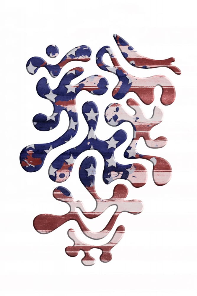Patriotic Abstract Shapes by Melanie Viola — canvas wall art