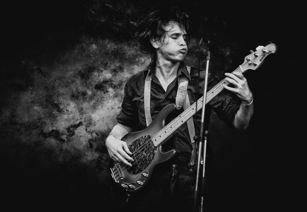 Expressive Bass Player by Samir Pajic — canvas wall art