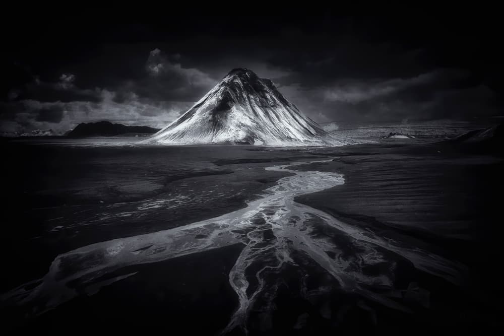 Dramatic Winter Mountain River by Michael Zheng — canvas wall art
