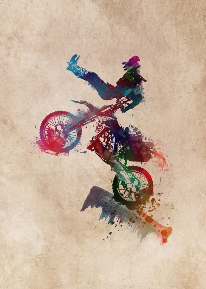 Motocross Splash Jump by Justyna Jaszke — canvas wall art
