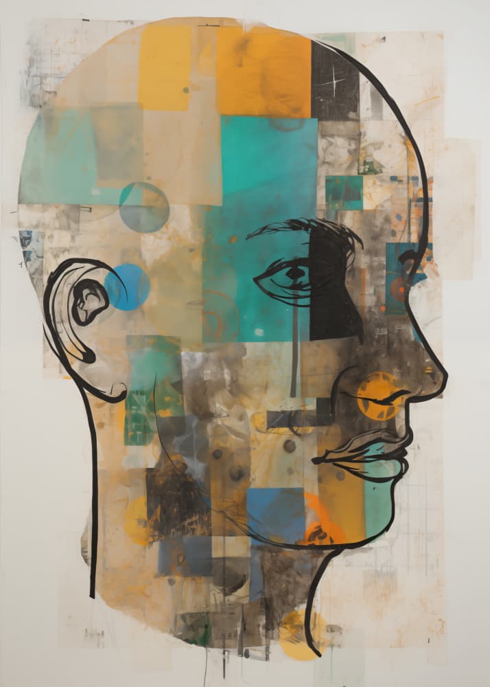 Abstract Profile Head by Andreas Magnusson — canvas wall art