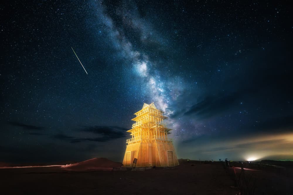 Milky Way Temple Night by Wu Zhao — canvas wall art