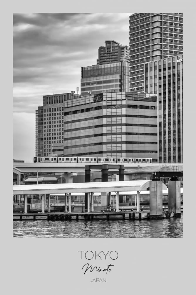 Tokyo City Train Waterfront by Melanie Viola — canvas wall art