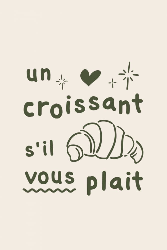 Un Croissant S'il Vous Plaît by Karen Menzenbach — canvas wall art