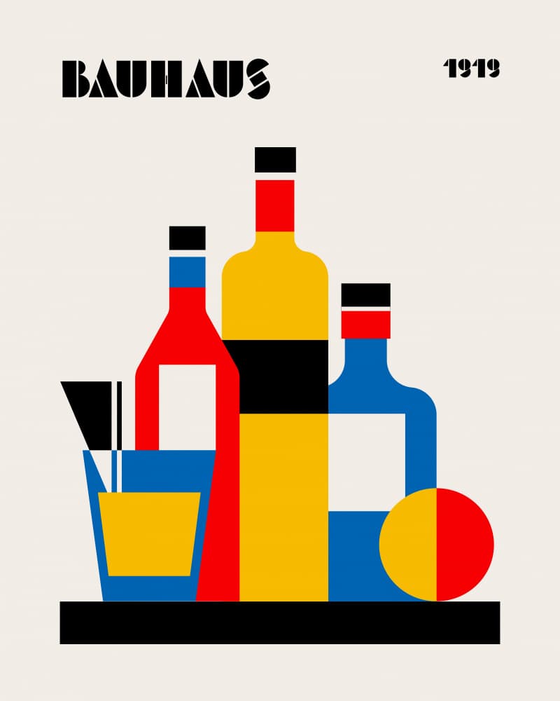 Bauhaus Geometric Still Life by Retrodrome — canvas wall art