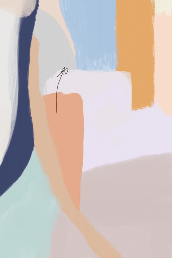 Soft Pastel Hues and Bold Brushstrokes by uplusmestudio — canvas wall art