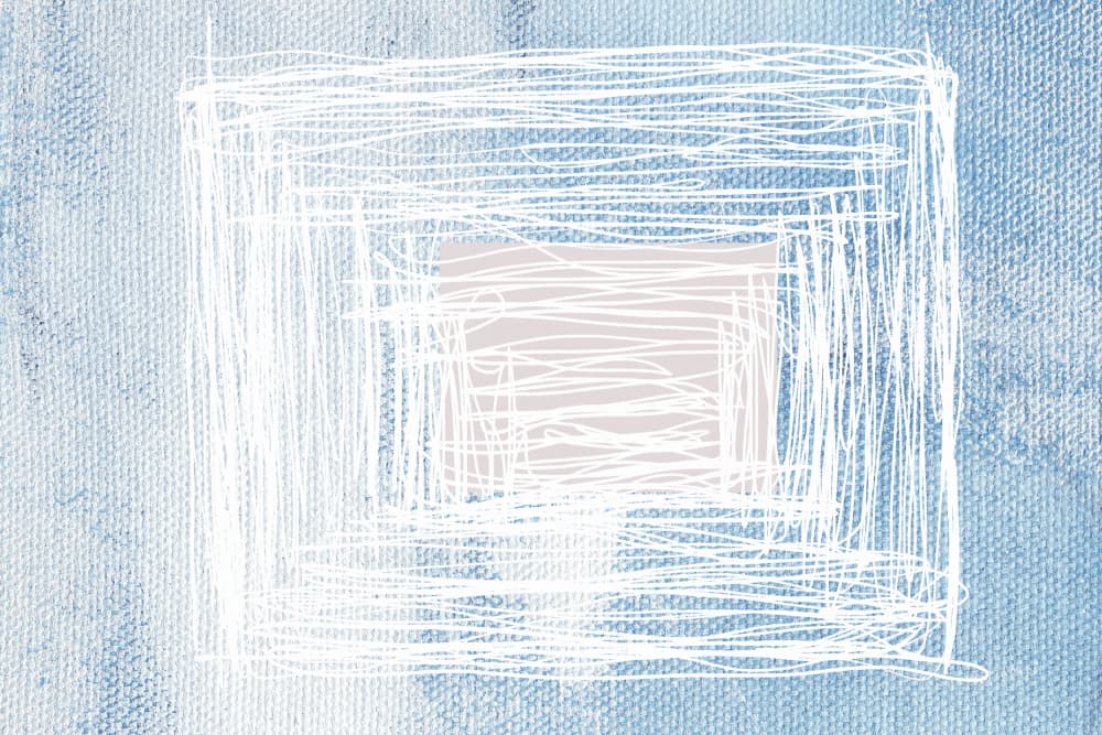 White Whirl Square by uplusmestudio — canvas wall art