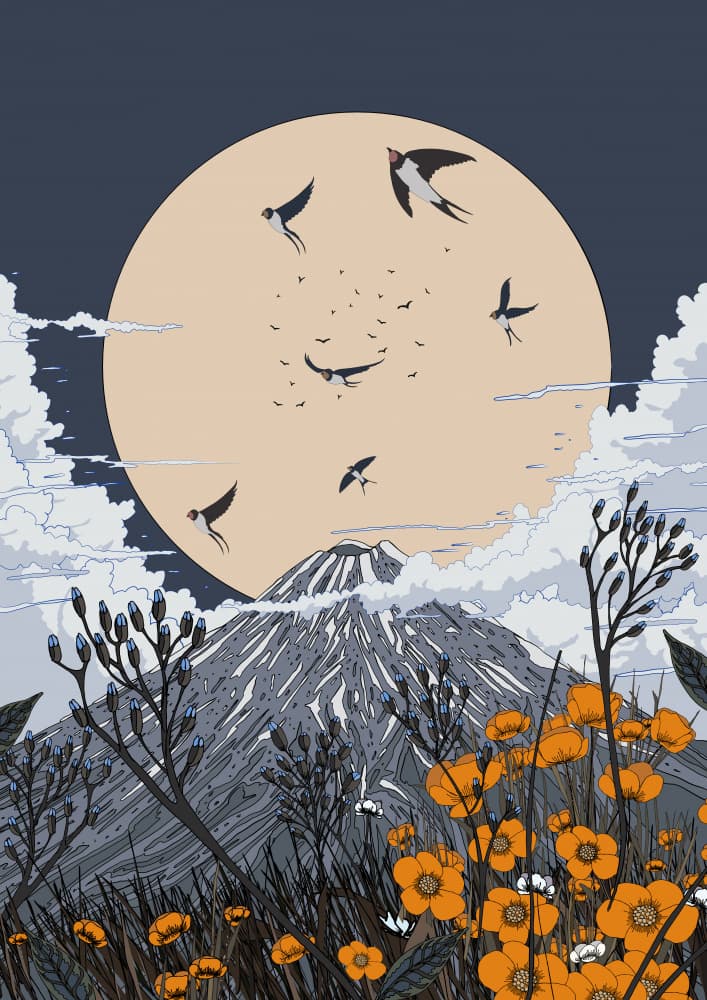 Swallows Moon Mountain by Nicholas — canvas wall art