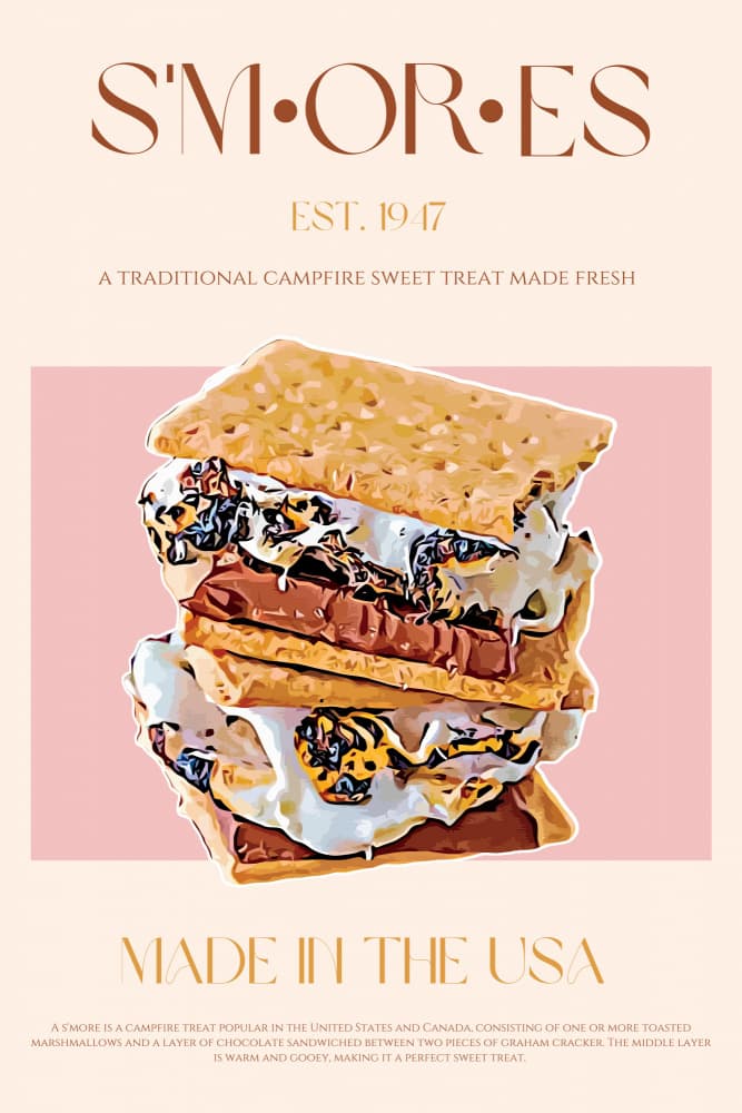 Gooey Chocolate S'mores by Nazma Khokhar — canvas wall art