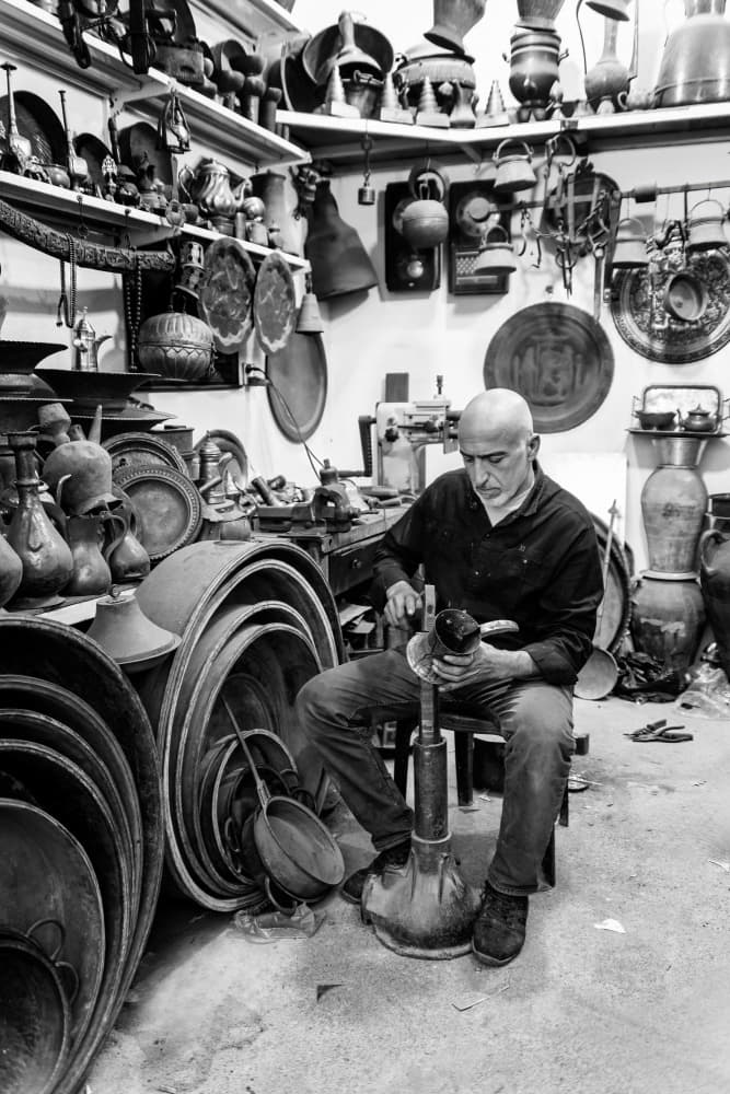 Artisan's Copper Workshop by Saad Salem — canvas wall art