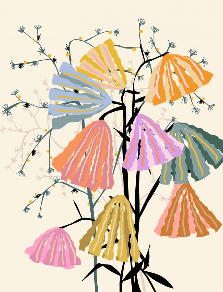 Colorful Abstract Flowers by Annick — canvas wall art