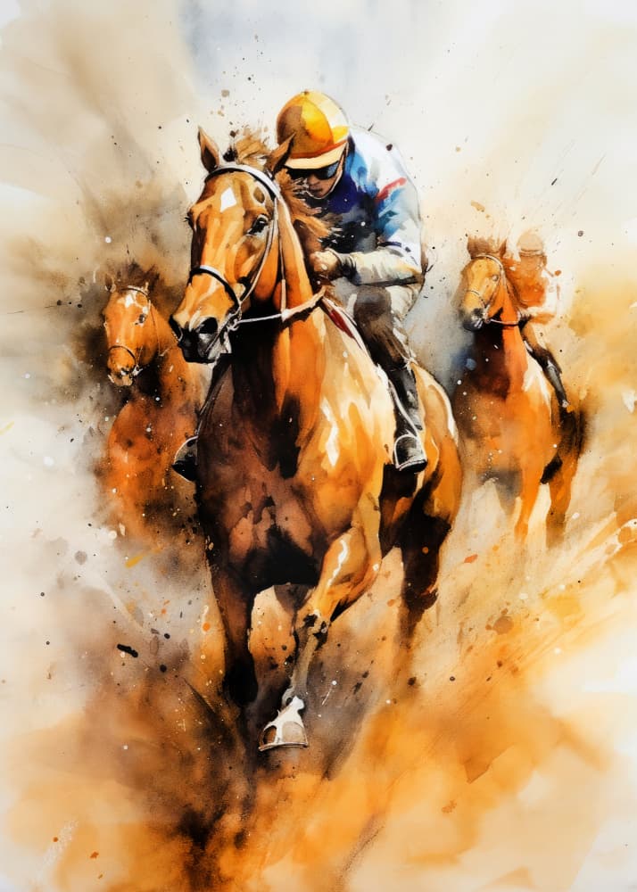 Dynamic Horse Race by Justyna Jaszke — canvas wall art
