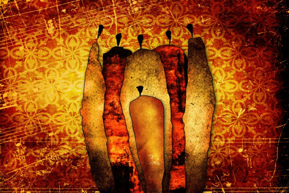 Warm Candle Ensemble by Rafal Kulik — canvas wall art