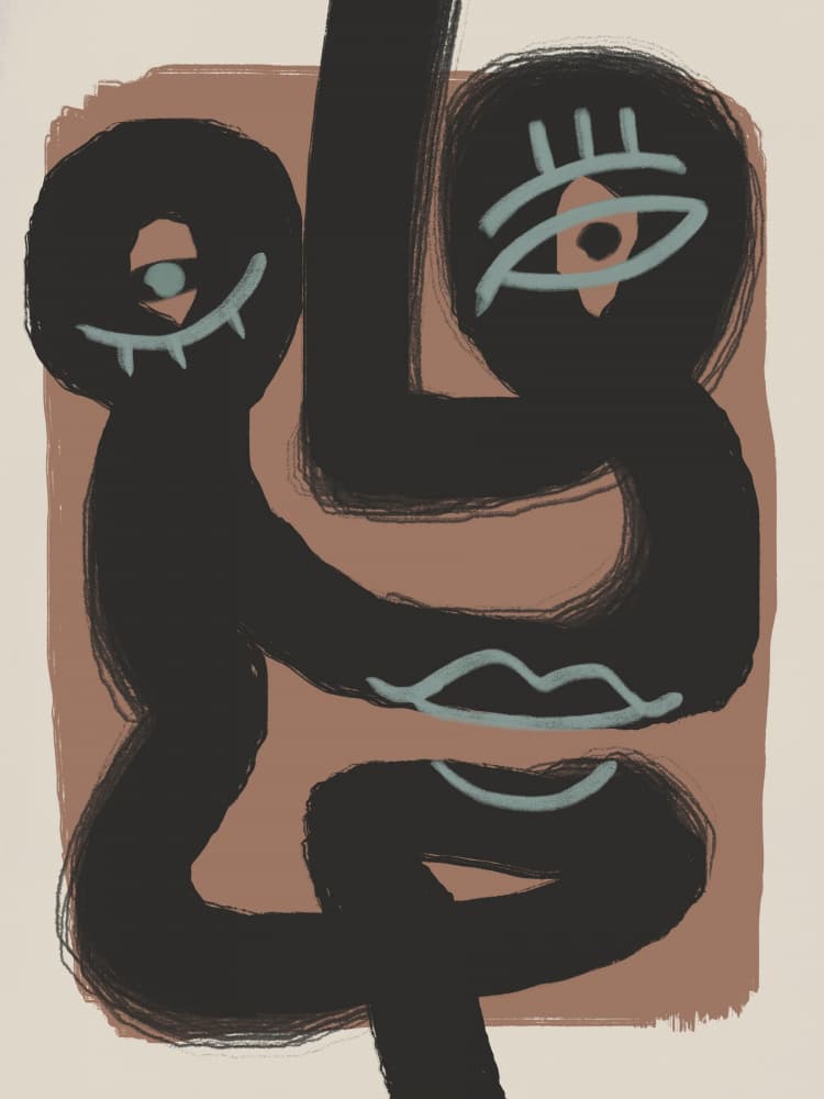 Earthy Modern Faces by Little Dean — canvas wall art
