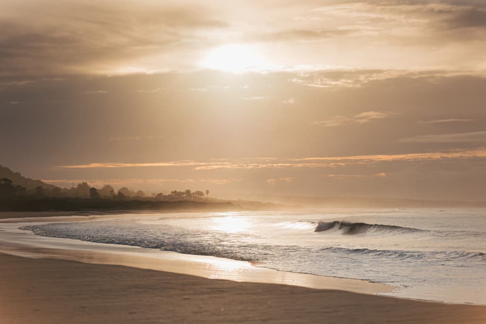 Misty Golden Beach by Jana Julian — canvas wall art