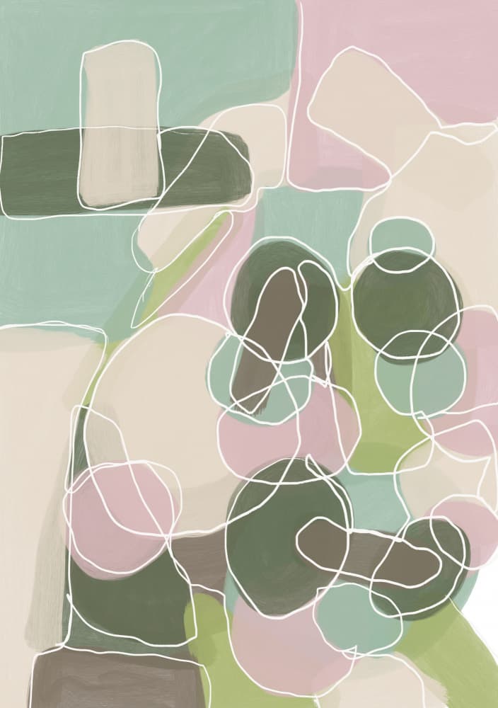 Muted Abstract Shapes by Sharyn Bursic — canvas wall art