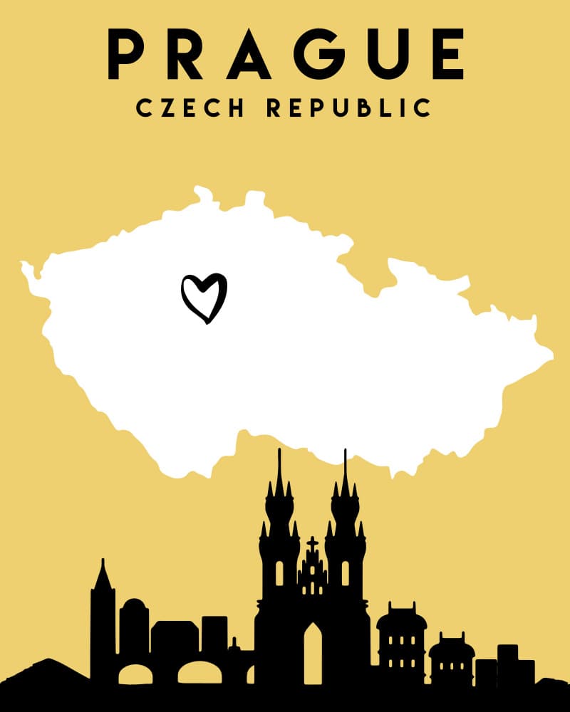 Prague Czech Republic Map by Emiliano Deificus — canvas wall art