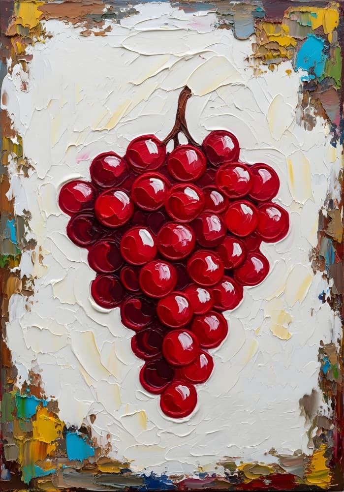 Vibrant Red Grapes by HUGO — canvas wall art