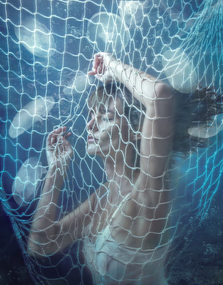 Woman In Underwater Net by miriana — canvas wall art