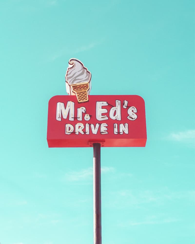 Mr. Ed's Drive In Vintage Sign in Urbana, Missouri, USA by Tom Windeknecht — canvas wall art