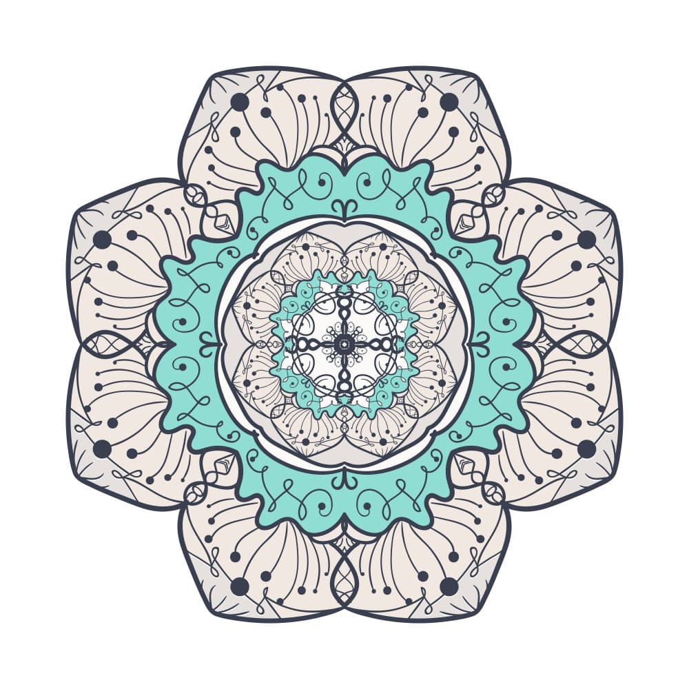 Teal Mandala Flower by Marika Barsrsind — canvas wall art