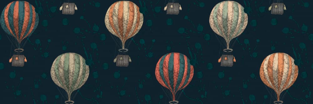 Whimsical Hot Air Balloons by Hendon Lane — canvas wall art