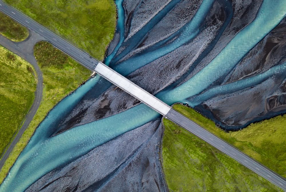 Braided River Bridge by Simon Gelfand — canvas wall art