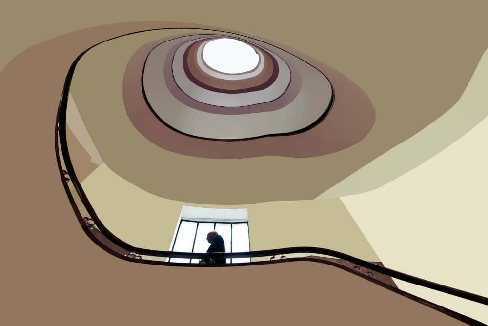 Winding Staircase Window by Jorge Pimenta — canvas wall art