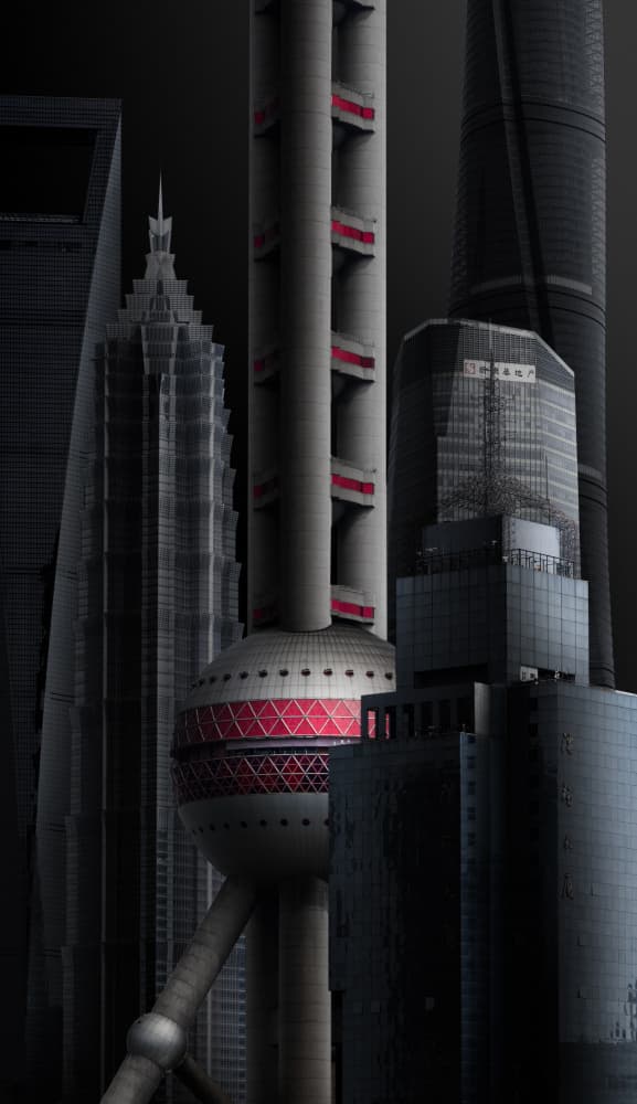 Modern Shanghai Towers by Yujie Zhang — canvas wall art