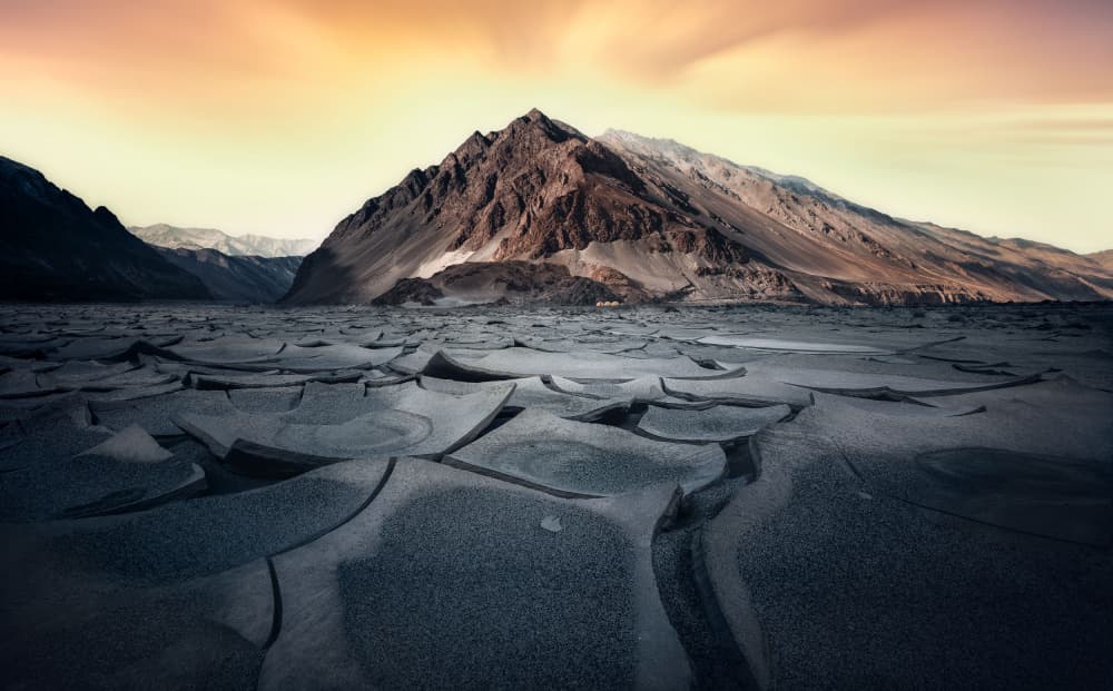 Cracked Earth Mountains by YANGYING — canvas wall art