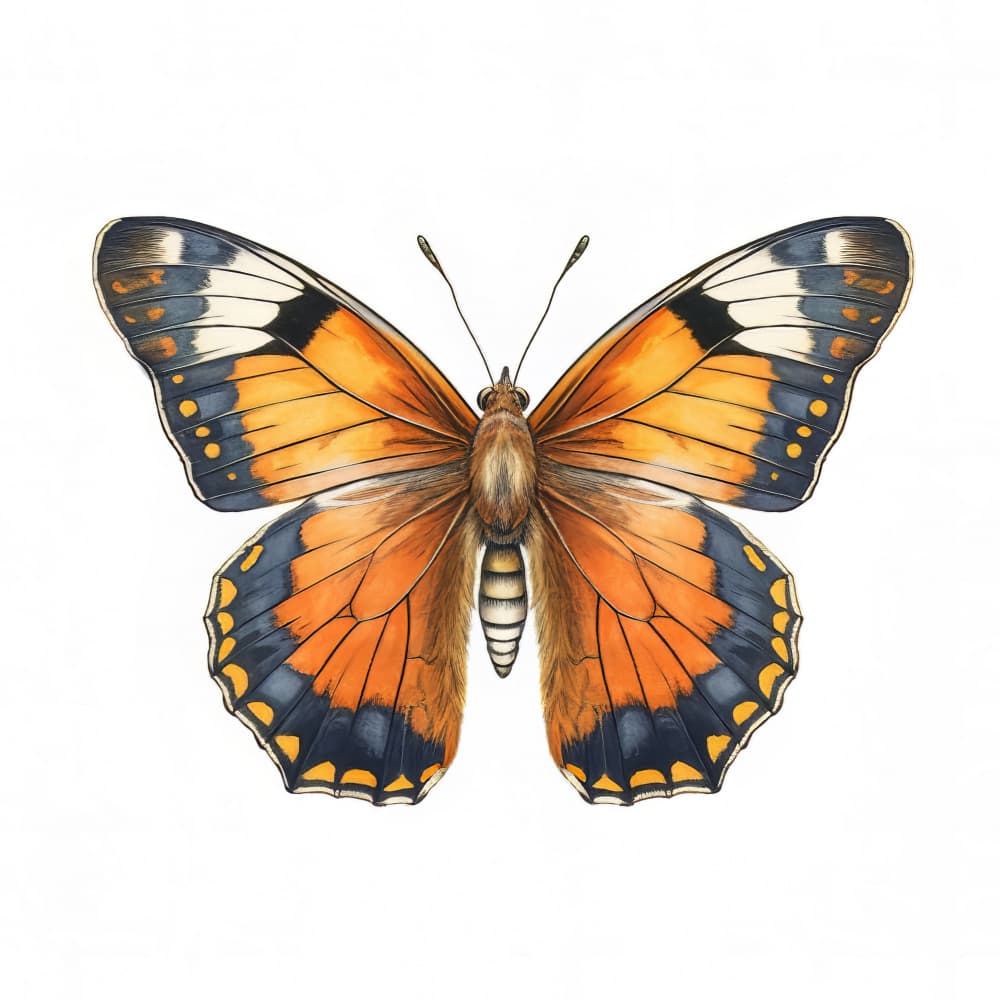 Orange and Blue Butterfly by Bilge Paksoylu — canvas wall art
