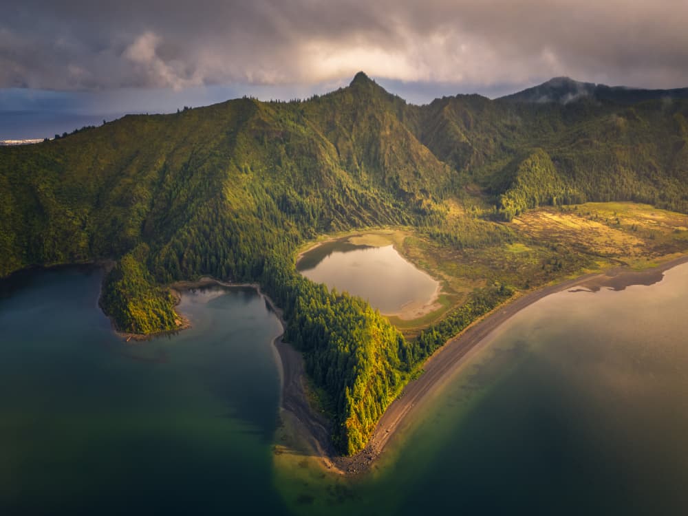 Dramatic Crater Lakes by David Martin Castan — canvas wall art