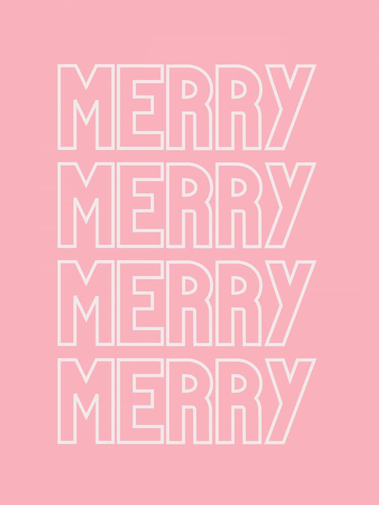 Merry Pink Christmas by Jolly and Dash — canvas wall art