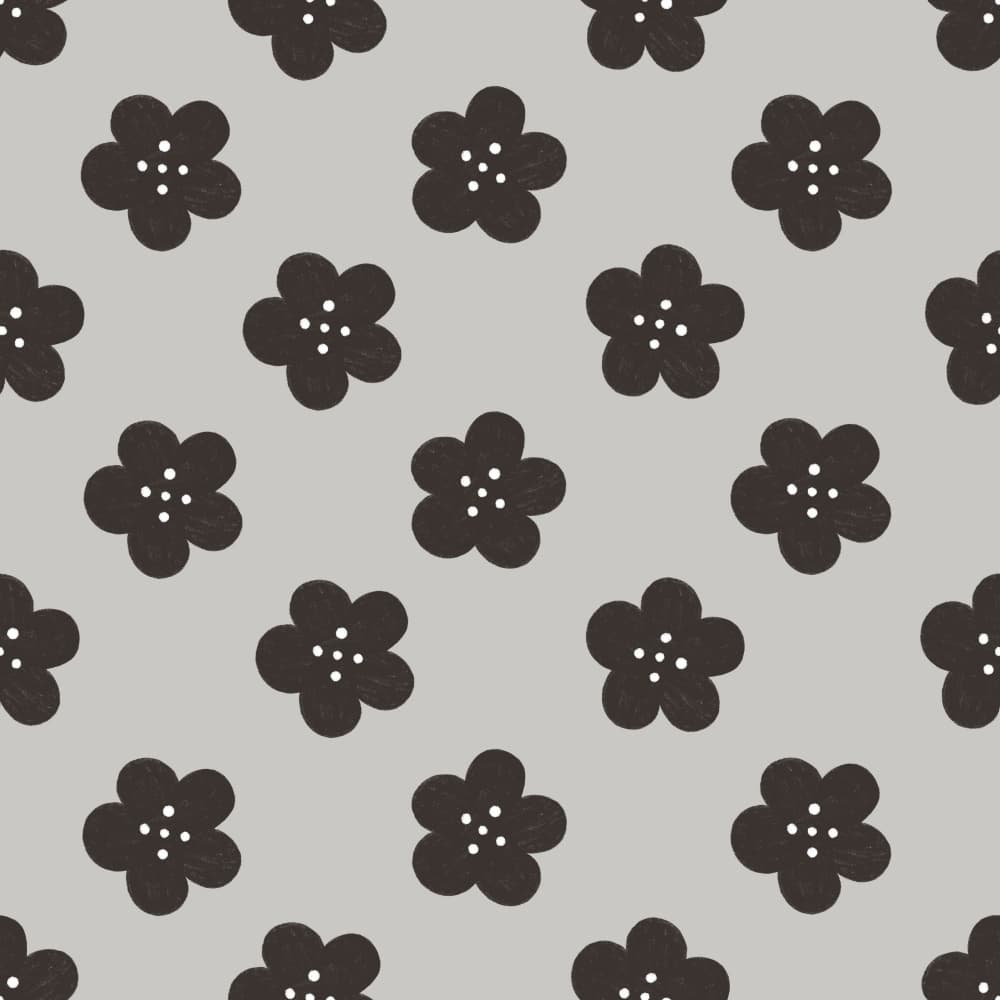 Gray Flower Pattern by Menina Lisboa — canvas wall art