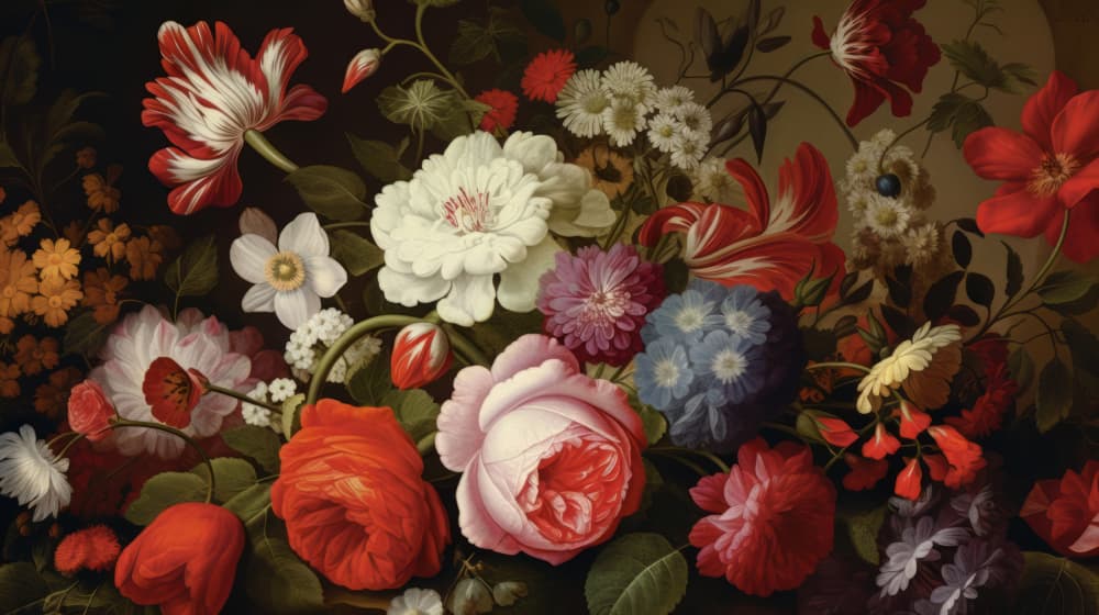 Vibrant Floral Still Life by Bilge Paksoylu — canvas wall art