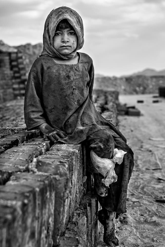Solemn Child Black White by Mohammadreza Momeni — canvas wall art