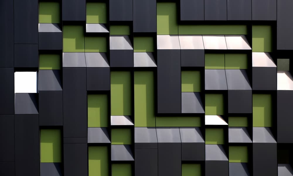 Dynamic Green Facade by Ivan Huang — canvas wall art