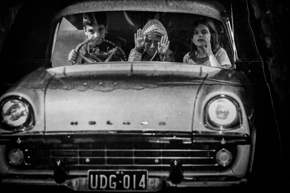 Classic Car Childhood by Gloria Salgado Gispert — canvas wall art