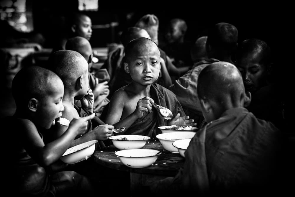 Young Monks Meal by Joxe Inazio Kuesta Garmendia — canvas wall art