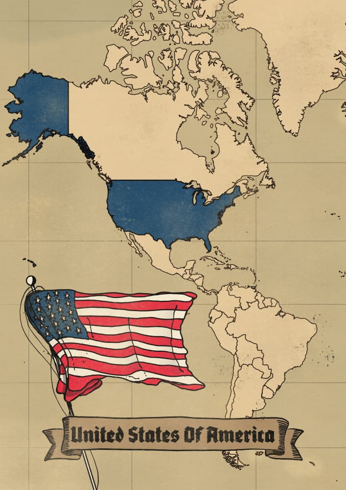 Patriotic USA Map by Nicholas — canvas wall art