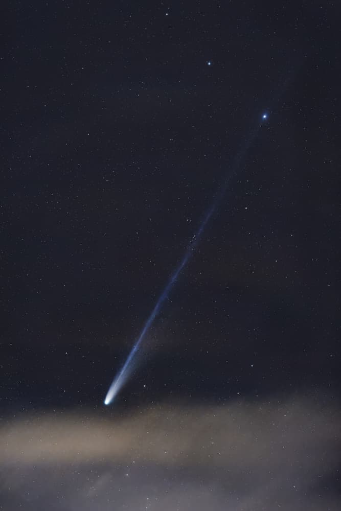 Glowing Comet Night Sky by Ryan Li — canvas wall art