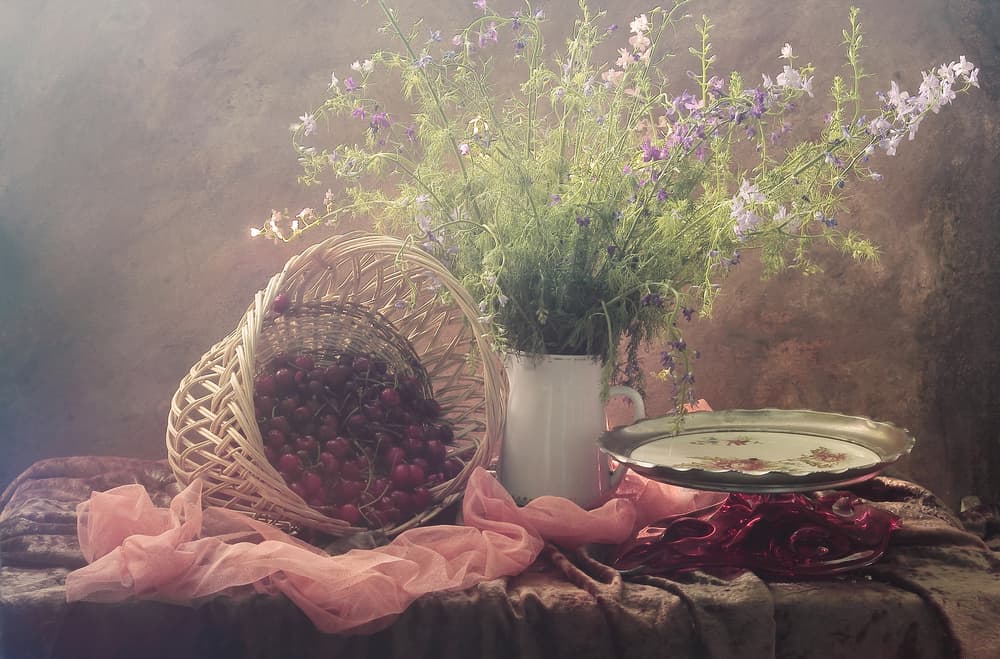 Summer Cherry Still Life by UstinaGreen — canvas wall art