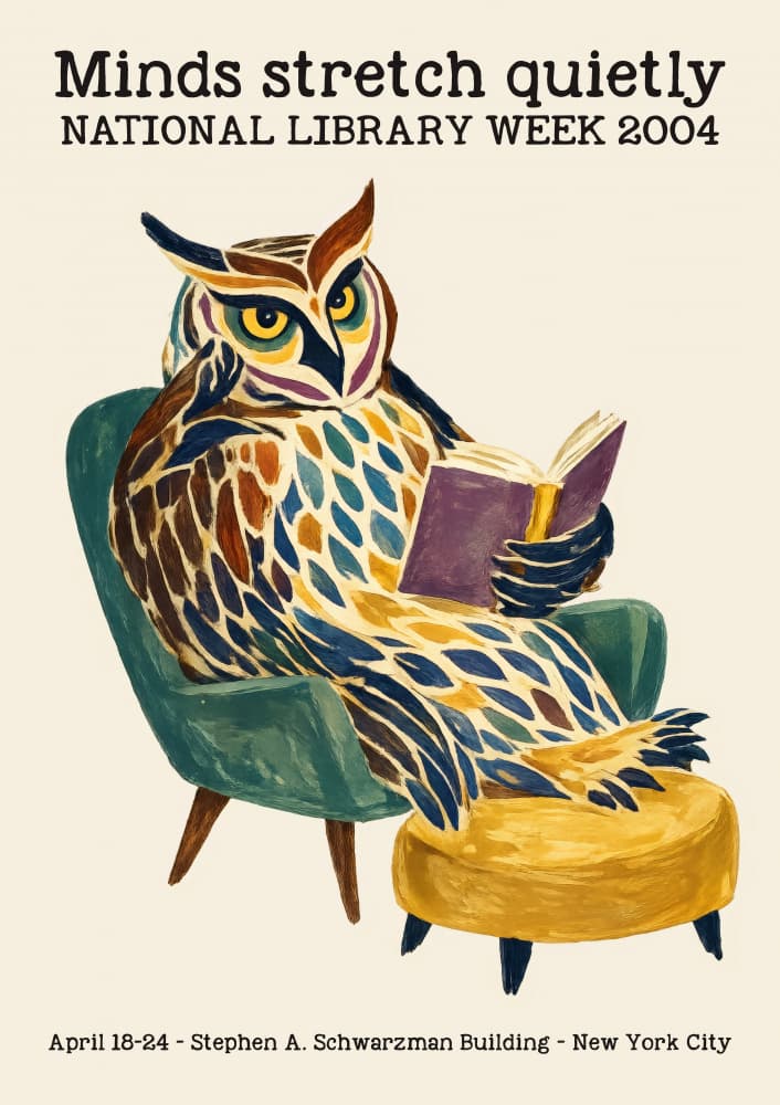 Wise Reading Owl by Patryk Krygowski — canvas wall art