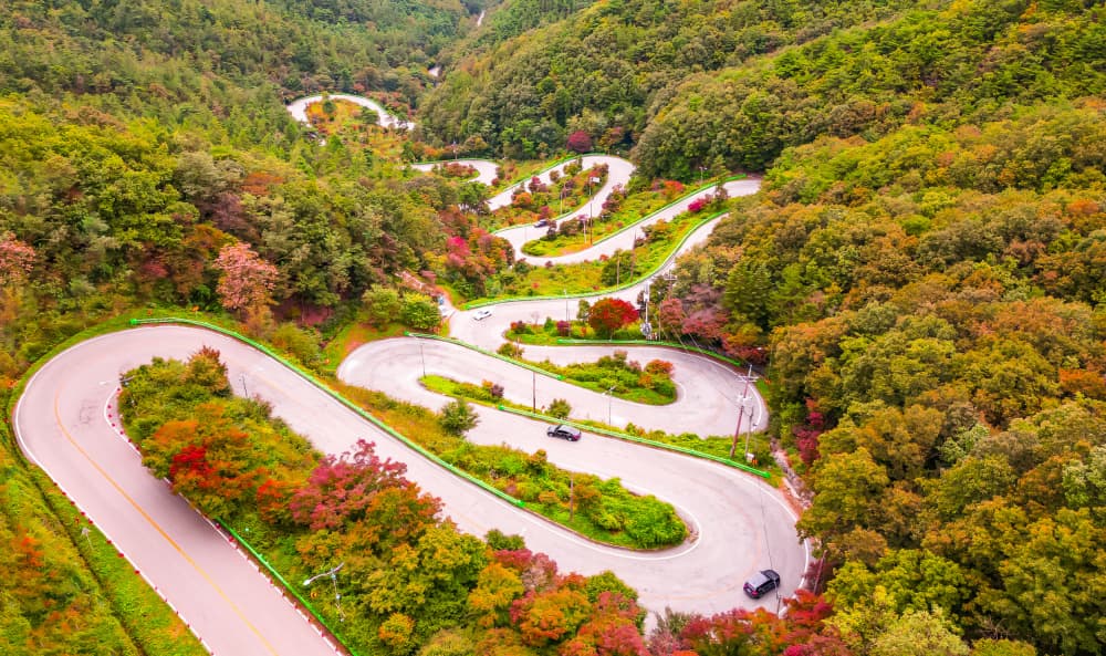 Colorful Winding Road by MIN CHEOL KIM — canvas wall art