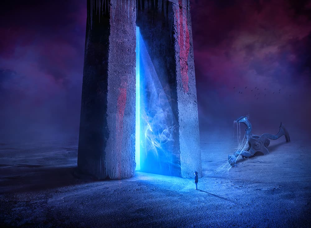 Mysterious Blue Portal by Sulaiman Almawash — canvas wall art
