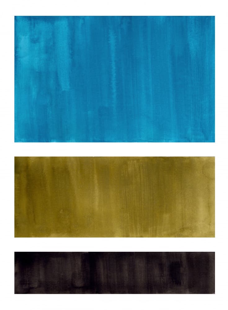 Painted Blue Gold Blocks by Ejaaz Haniff — canvas wall art
