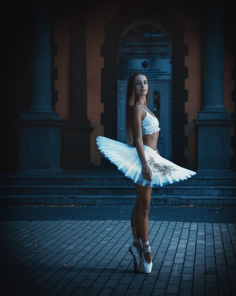 Elegant Ballerina on Pointe by Vasil Nanev — canvas wall art
