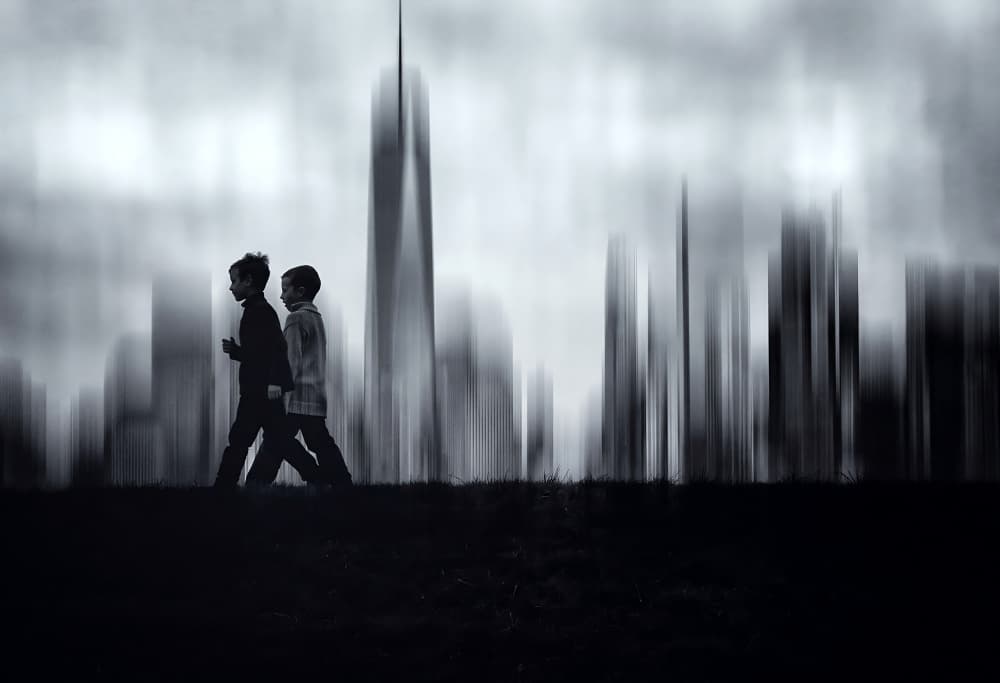 City Kids Walking Tall by Anita Underwood Photography — canvas wall art