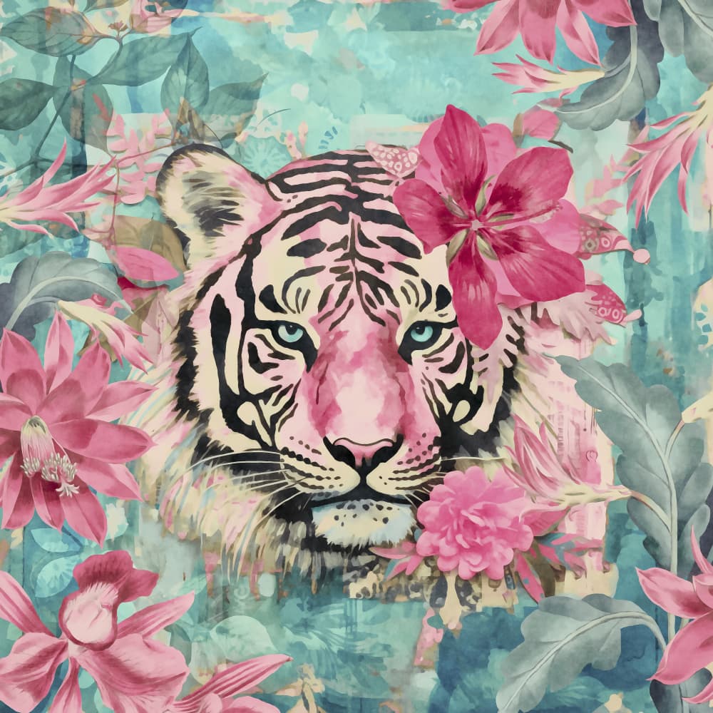 Pink Jungle Tiger by Andrea Haase — canvas wall art